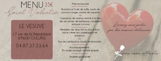 Une saint Valentin bercée par des saveurs de l'Italie