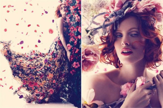 Karen Elson éveille le printemps dans Harper's Bazaar UK Karen Elson éveille le printemps dans Harper's Bazaar UK