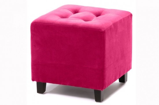 Pouf velours capitonné fushia Pouf velours capitonné fushia