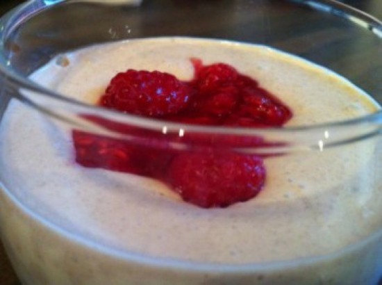 Verrine mascarpone bananes et framboises