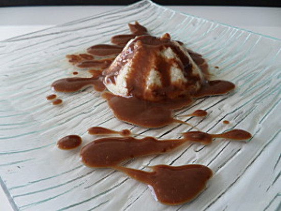 Flan aux poires sur lit de chocolat