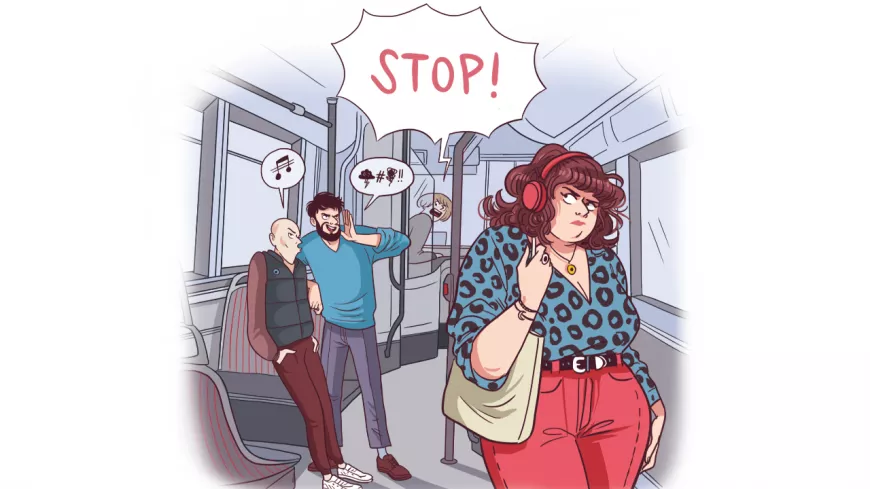 Des illustrations dans les transports lyonnais pour lutter contre le harcèlement