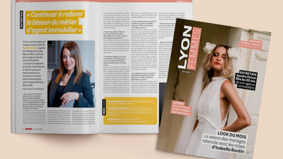 Sandra Viricel fête les 20 ans de son agence immobilière en mai chez Lyon Femmes